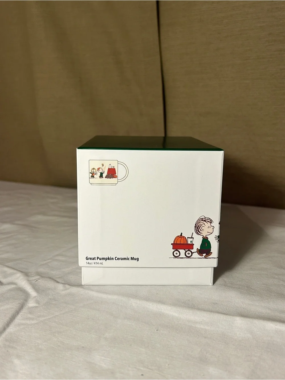 Starbucks x Peanuts Kids Cream Ceramic Mug - Green Accent